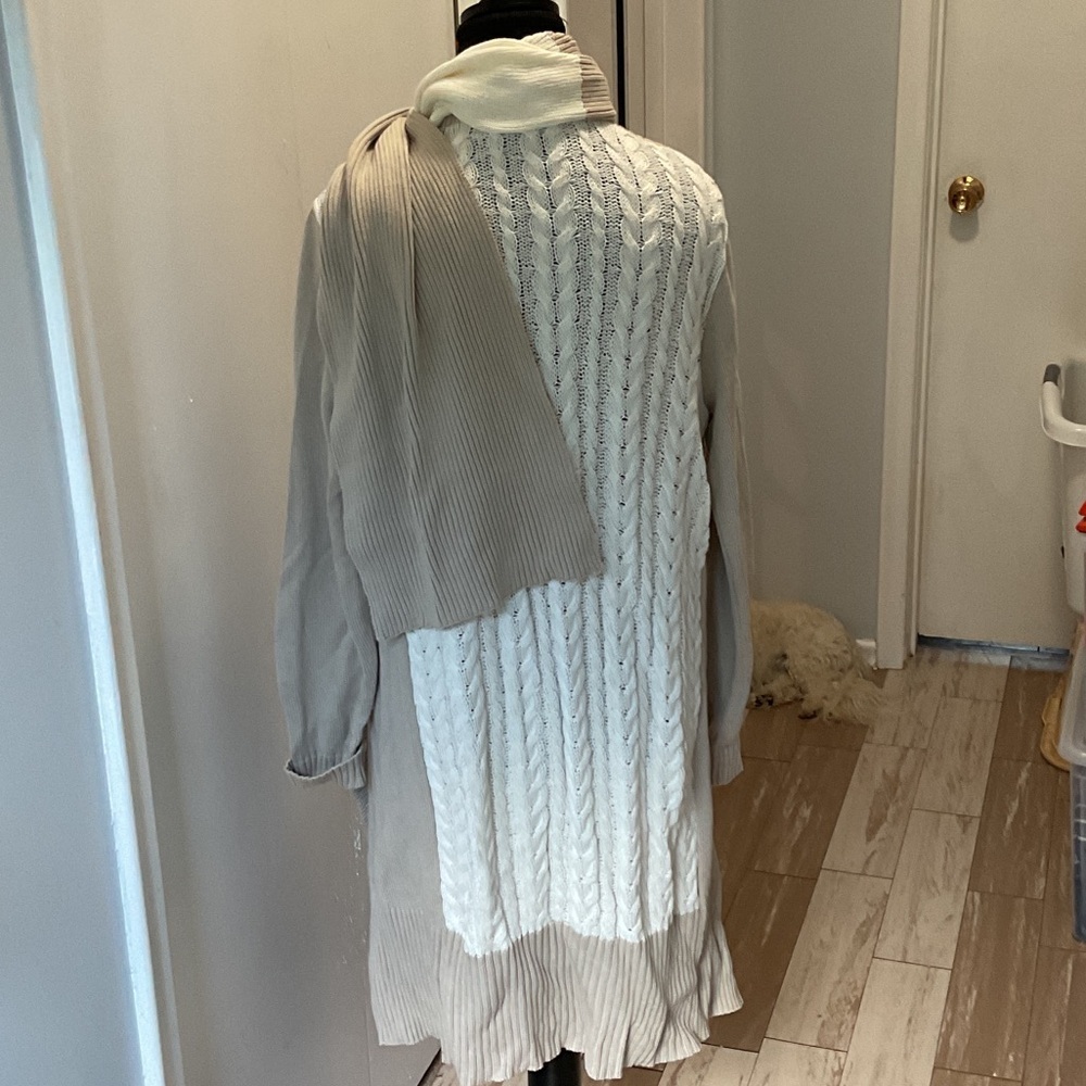 P397. Tribal Light Beige Women's Cardigan |M